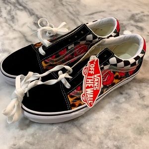 New Vans Old Skool Rose Leopard Animal Print Check Black Suede and White NWT